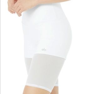 ALO Yoga White Bike Shorts
